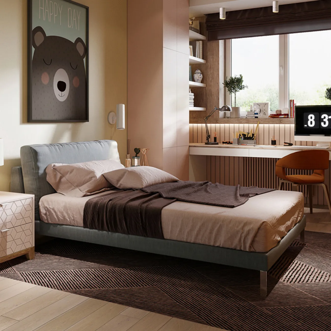 Накладной светодиодный светильник с плафоном цилиндрической формы с матовым цветофильтром CHANGE White 4000К