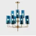 Люстра Hans-Agne Jakobsson Brass & Blue Glass Tube Chandelier Hans-Agne Jakobsson in 1970 12 Синий