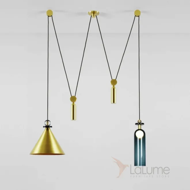 Подвесной светильник Shape up Double Pendant Brass designed by John Hogan от LaLume
