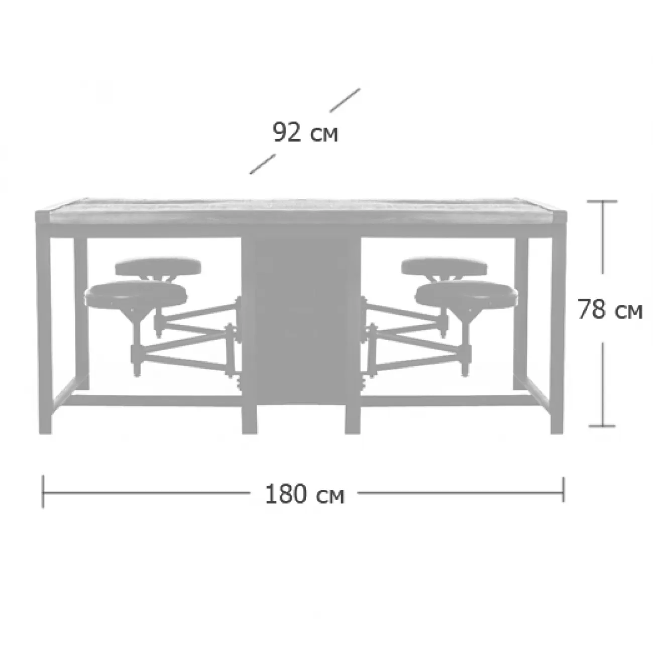 Большой рабочий стол Rupert Work Table Rustic от LaLume
