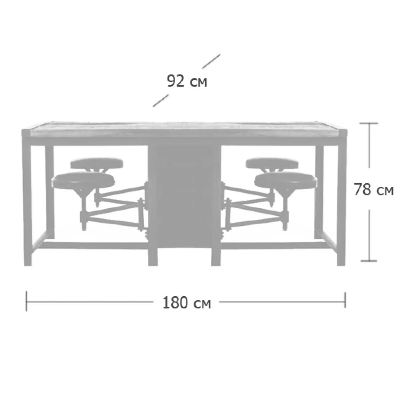 Большой рабочий стол Rupert Work Table Rustic от LaLume