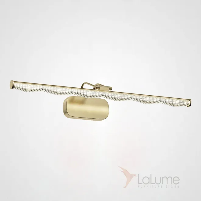 Серия настенных светодиодных светильников с рельефным зубчатым плафоном в горизонтальном трубчатом корпусе CARIA WALL L60,5 Brass