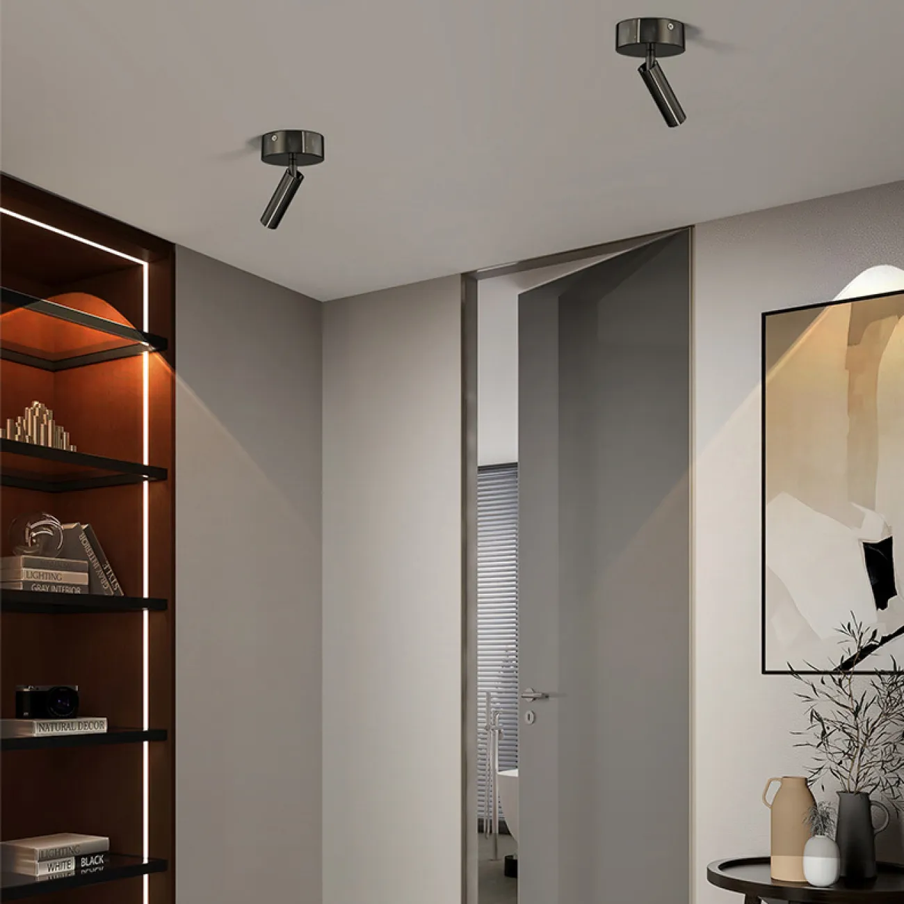 Точечный светодиодный светильник с цилиндрическим поворотным спотом на круглом креплении SIXTUS Точечный светодиодный светильник с цилиндрическим поворотным спотом на круглом креплении SIXTUS