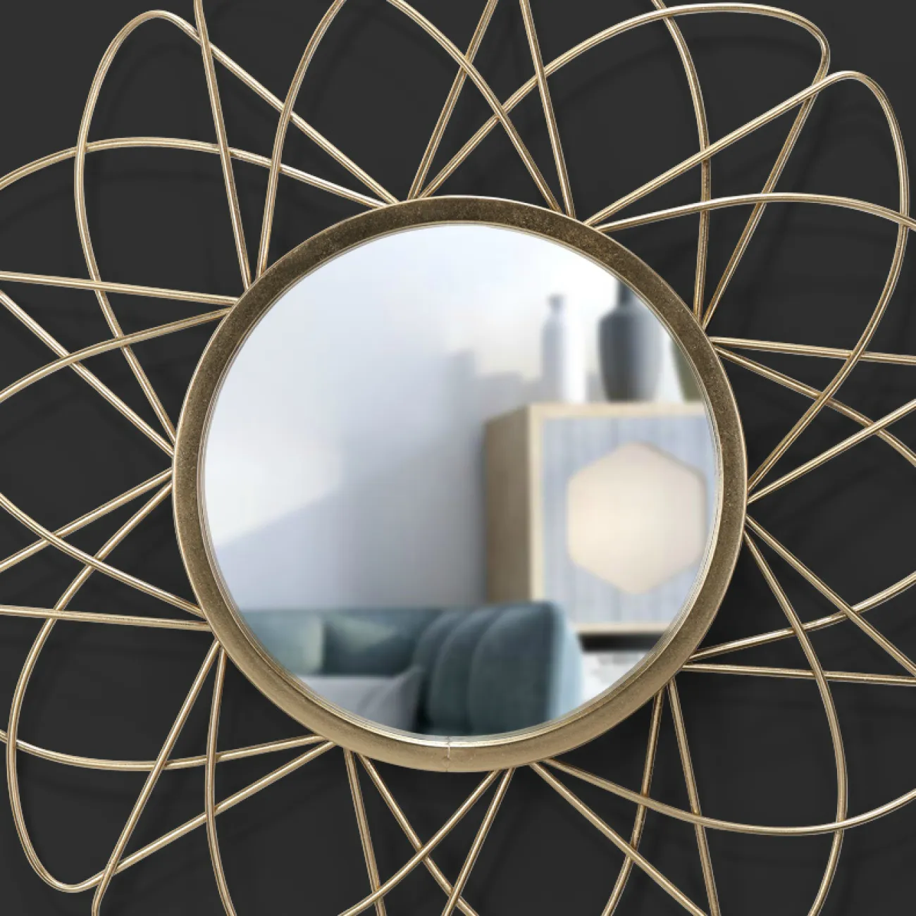 Дизайнерский настенный декор зеркала LaLume-KKK00248