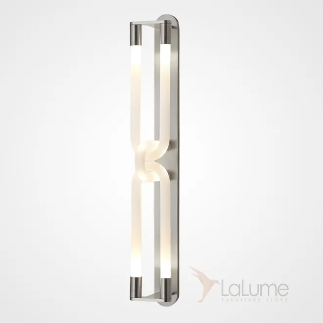 Серия настенных светодиодных светильников со скрещенными трубчатыми плафонами дугообразной формы GALAXY H61 Chrome