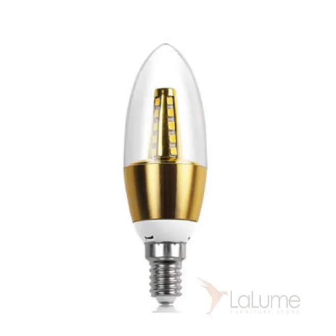 Прозрачная лампочка LED E14 с позолотой