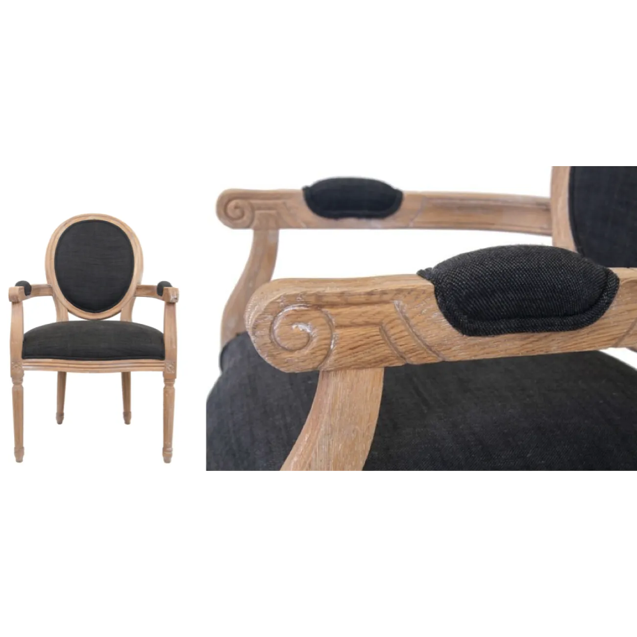 Стул French chairs Provence Black ArmChair от LaLume