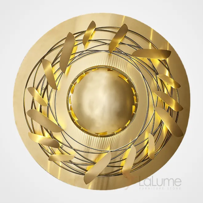 Настенный светодиодный светильник с многослойным дисковидным плафоном с лучевыми рассеивателями SOLAUG D100