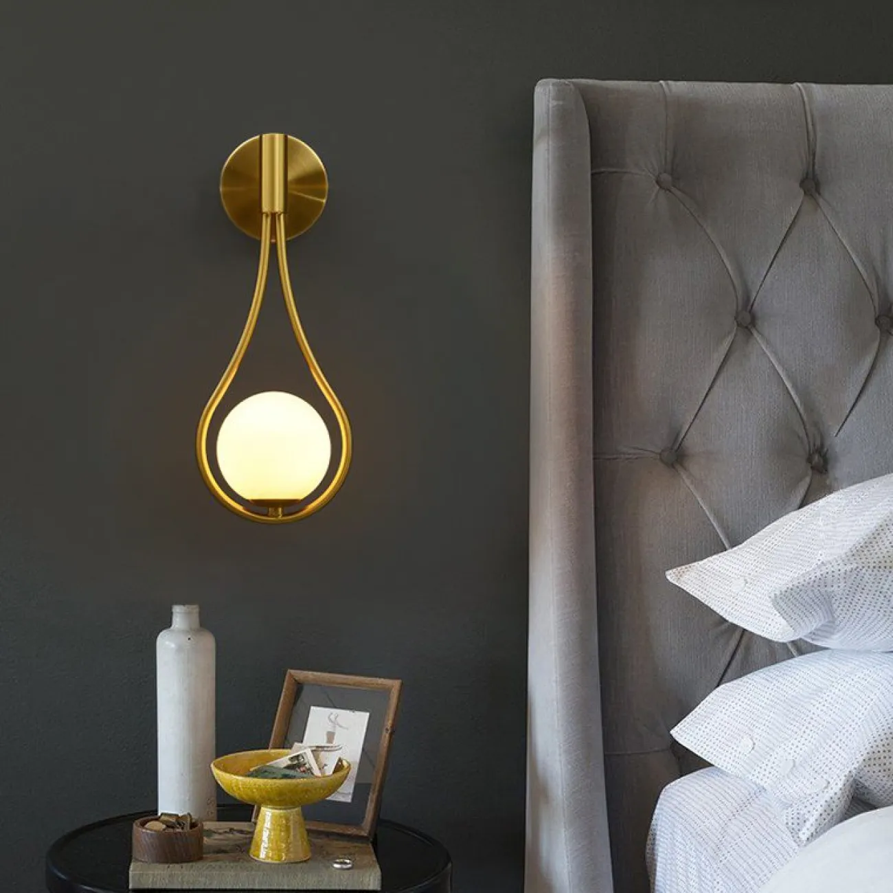 Настенное бра HOOP DROP WALL Bronze от ImperiumLoft