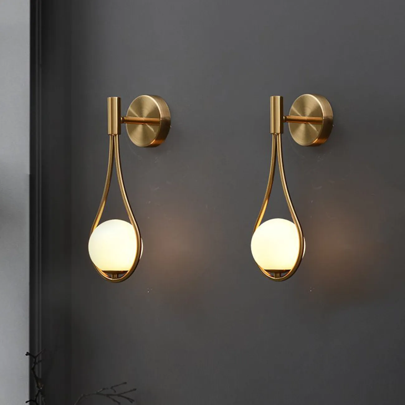 Настенное бра HOOP DROP WALL Bronze от ImperiumLoft