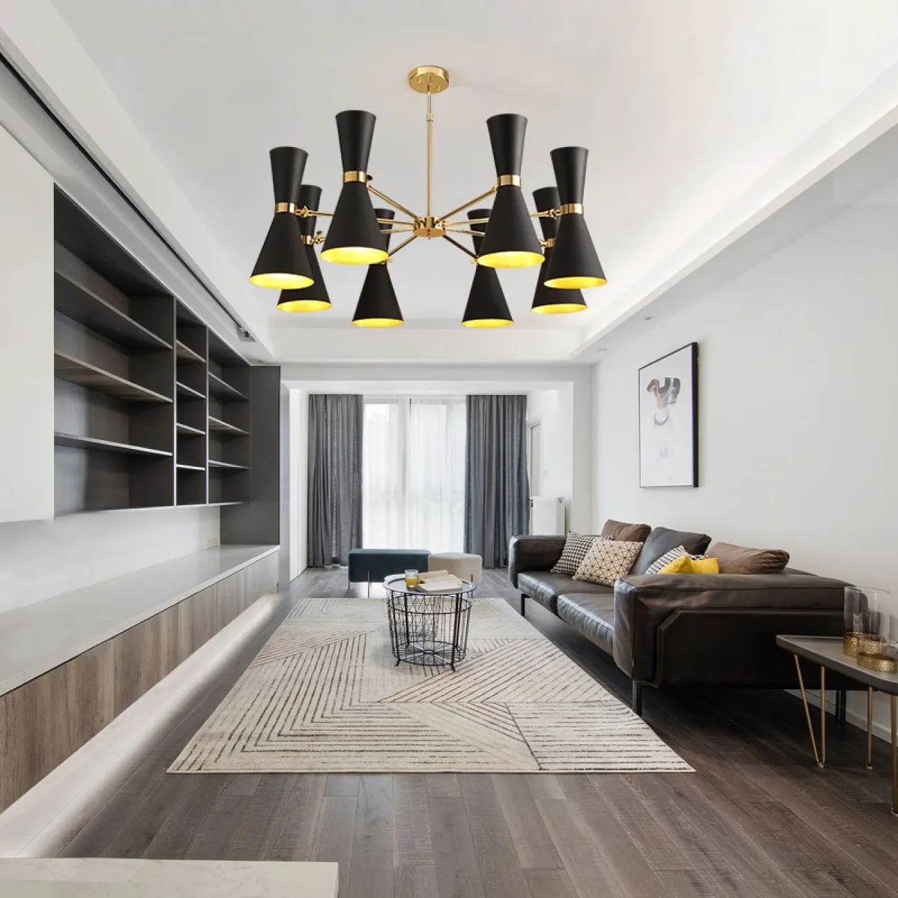 Подвесная люстра BARBELL-X 5 Черный от ImperiumLoft