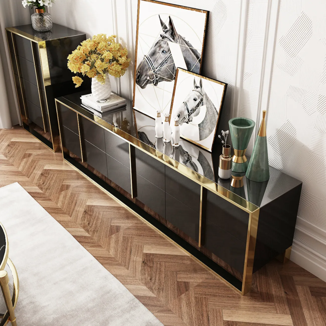 Дизайнерский комод под ТВ LaLume-TV00121 Дизайнерский комод под ТВ LaLume-TV00121