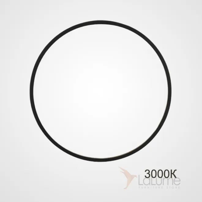 Серия настенных светильников в виде черных металлических колец разного диаметра с LED-подсветкой по контуру корпуса GUARD D120 3000К