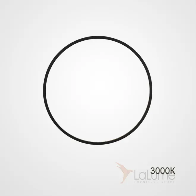 Серия настенных светильников в виде черных металлических колец разного диаметра с LED-подсветкой по контуру корпуса GUARD D30 3000К