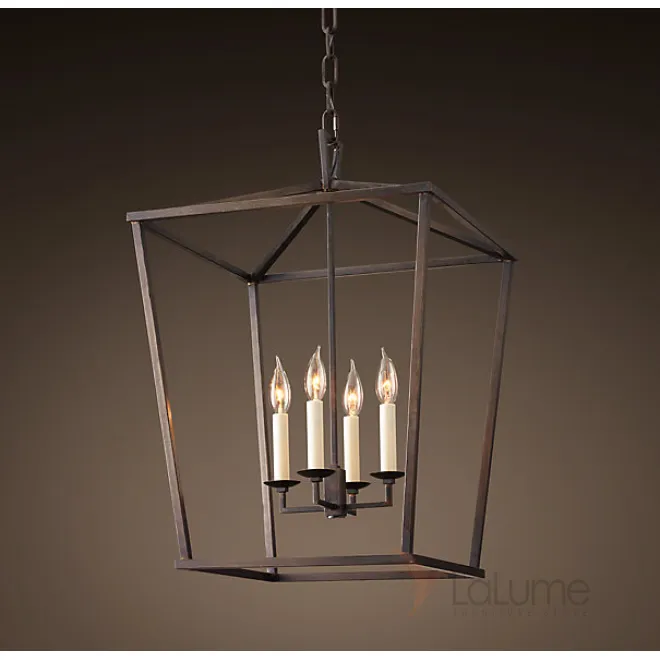 Подвесной светильник 19th C. English Openwork Square Pendant Black от LaLume