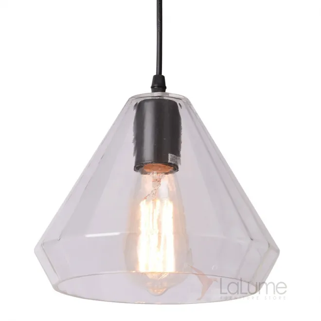 Подвесной светильник faceted cone clear glass pendant lamp от LaLume