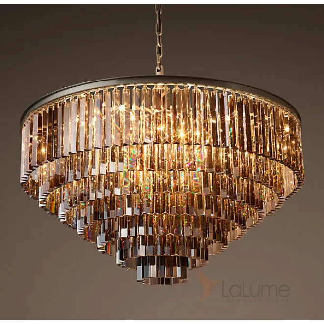 Люстра RH 1920s Odeon Smoke Glass Fringe Chandelier -80, 100 от LaLume