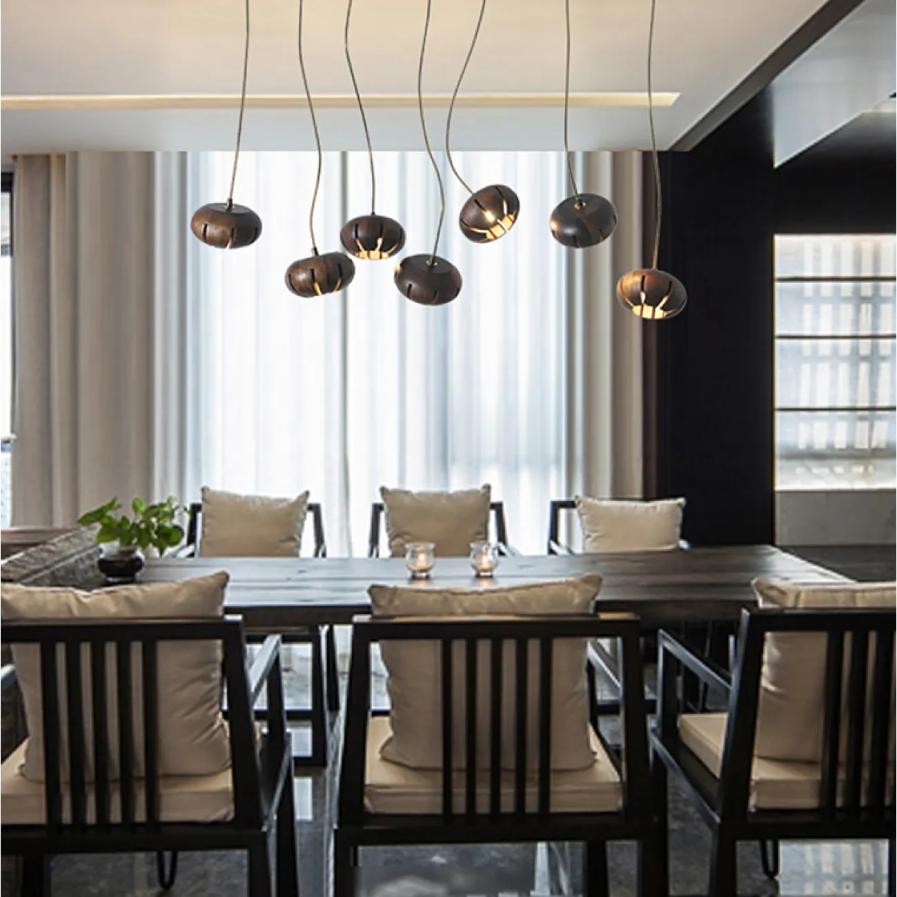 Дизайнерская люстра CAPSULES D60 Dark wood от ImperiumLoft