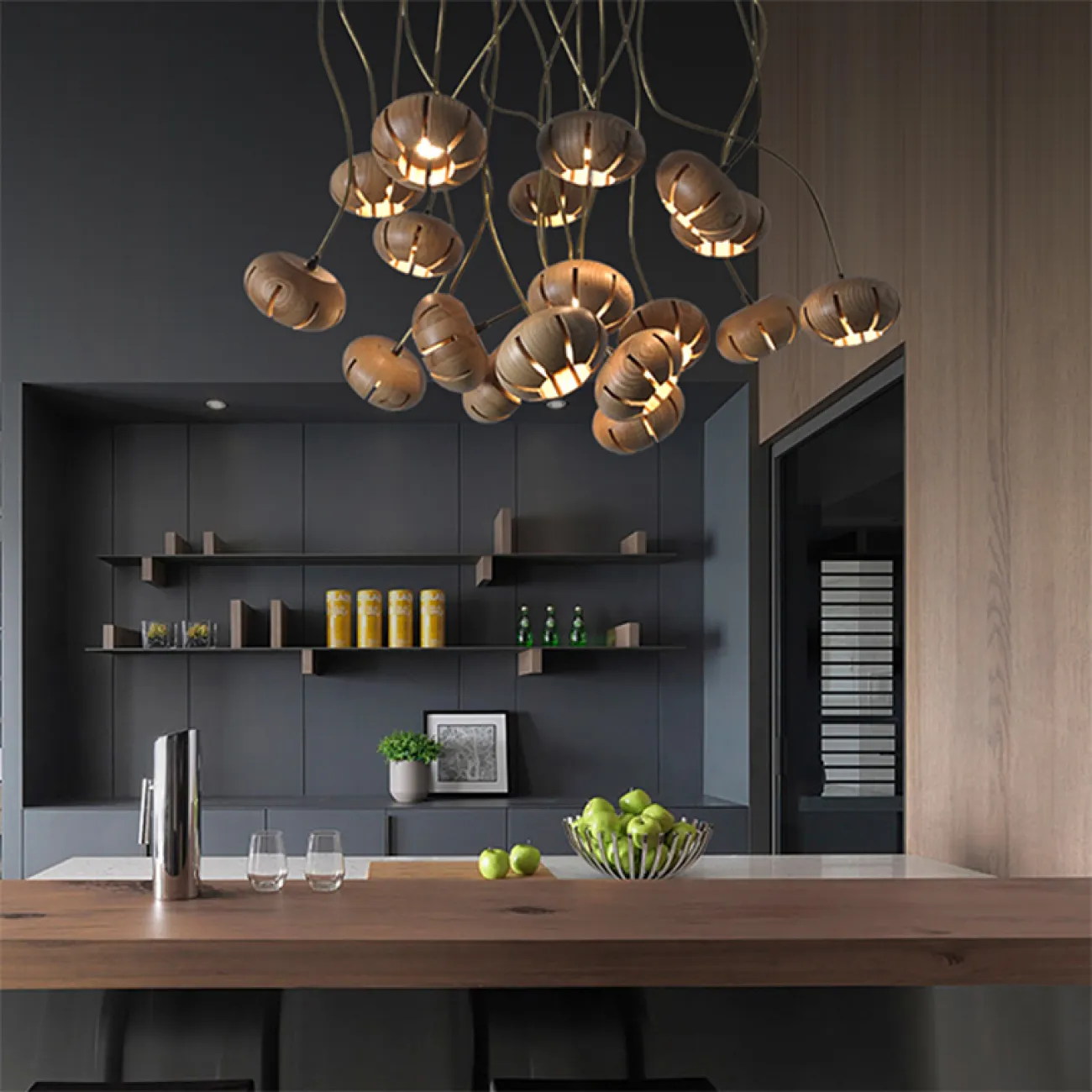 Дизайнерская люстра CAPSULES D60 Dark wood от ImperiumLoft