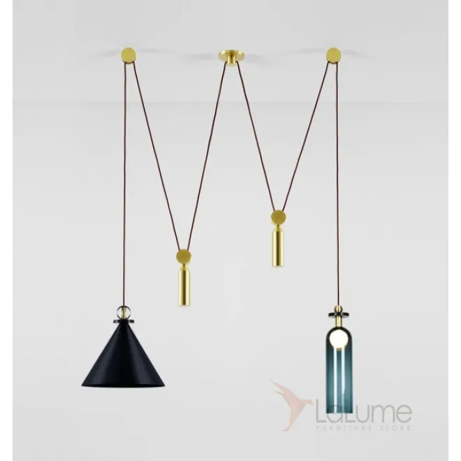 Подвесной светильник Shape up Double Pendant Black designed by John Hogan от LaLume