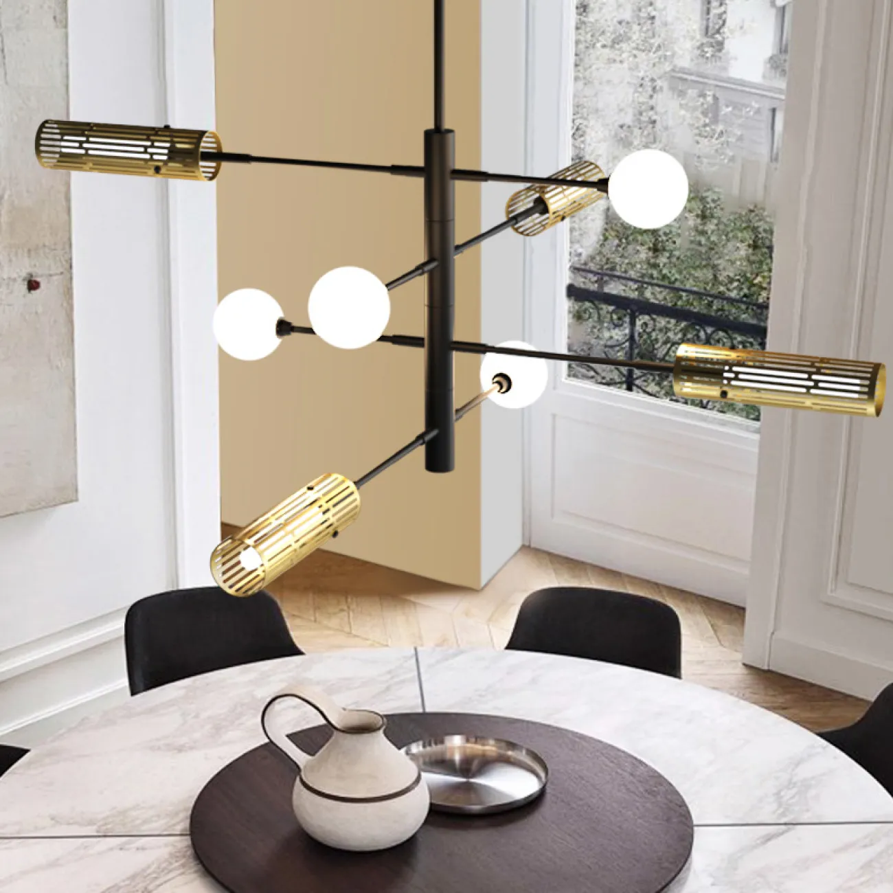 Люстра на штанге SWAY D116 8 lamps от ImperiumLoft