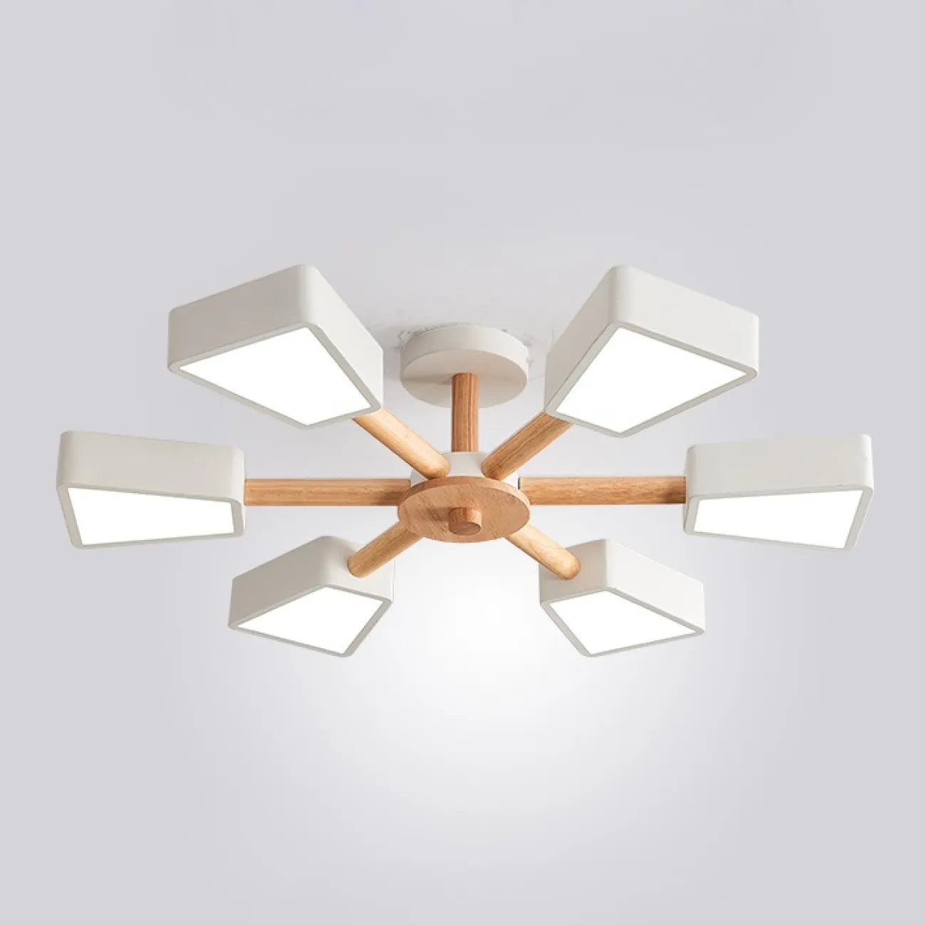 Светодиодная потолочная люстра в скандинавском эко стиле FLEN