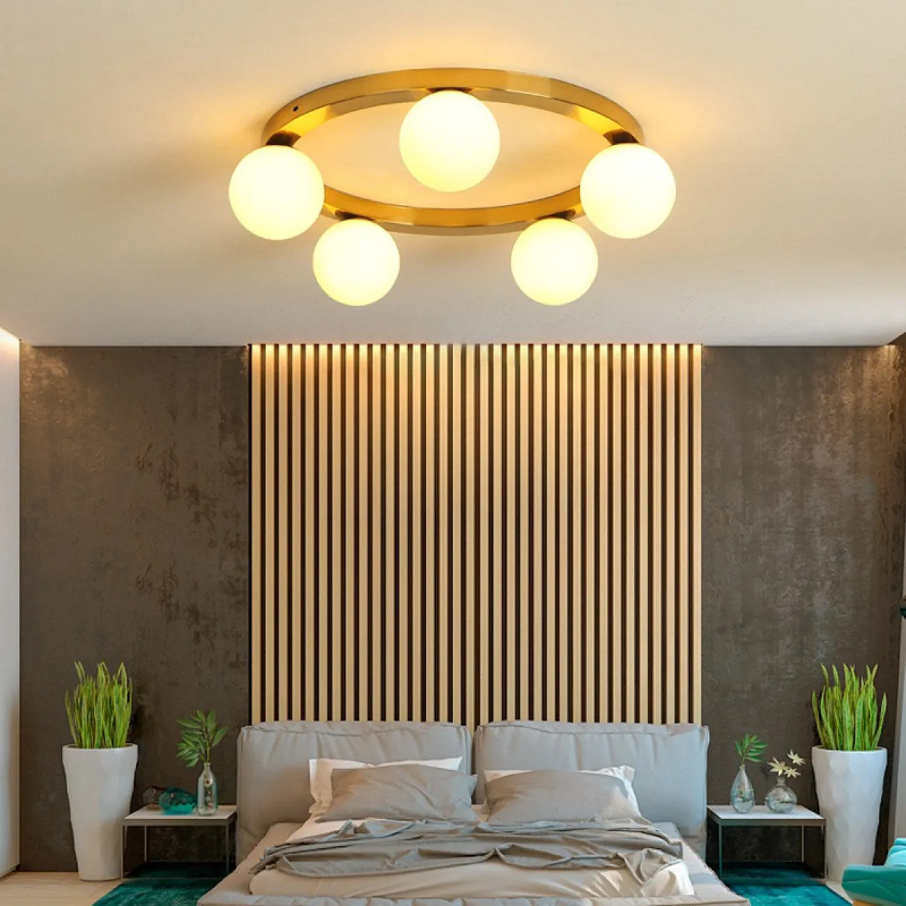 Потолочный светильник WREATH 8 D77 Золото, Матовый от ImperiumLoft