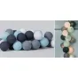 Гирлянда хлопковые фонарики Сotton Ball Aqua-Grey