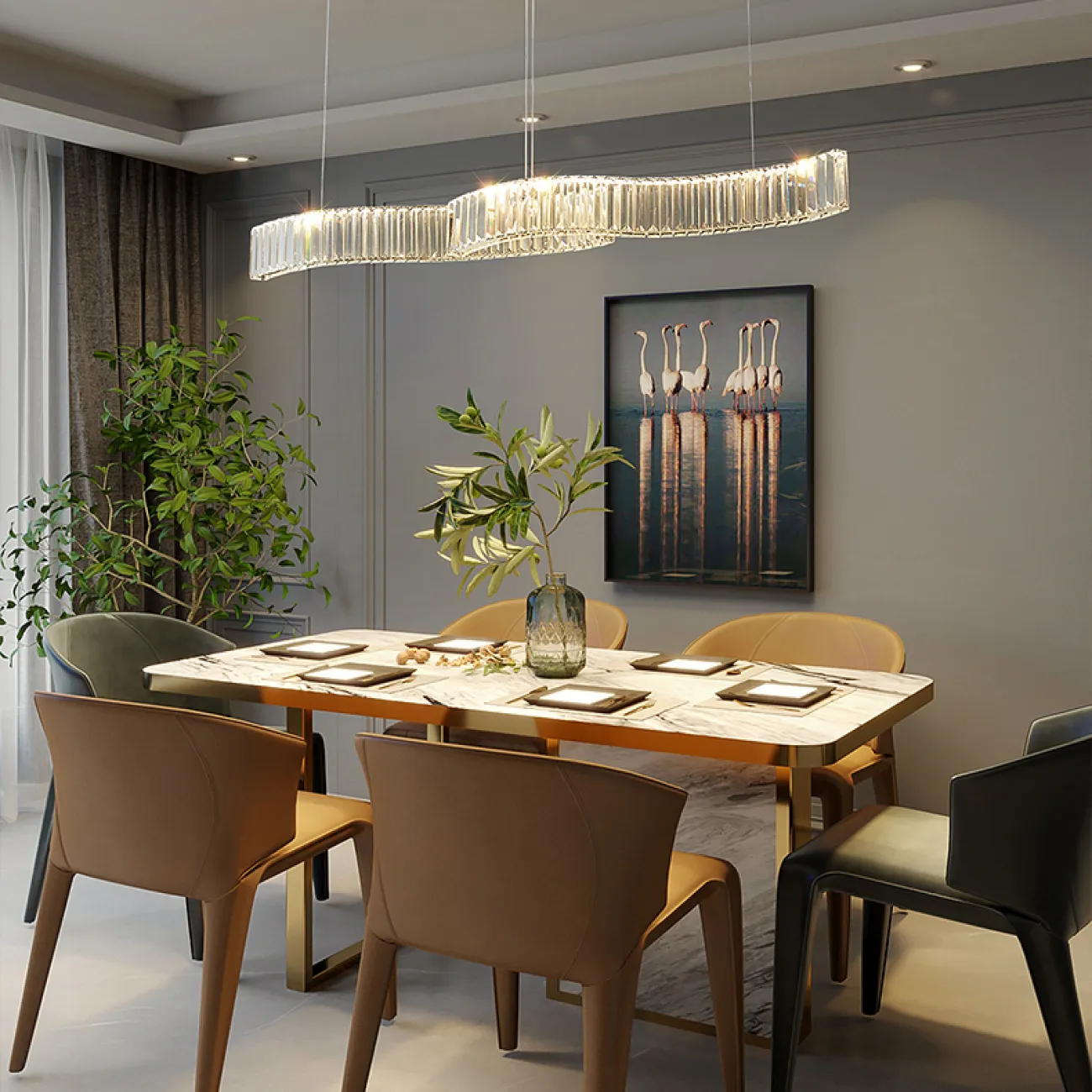 Подвесной светильник BERTOLDA LONG B Chrome от ImperiumLoft