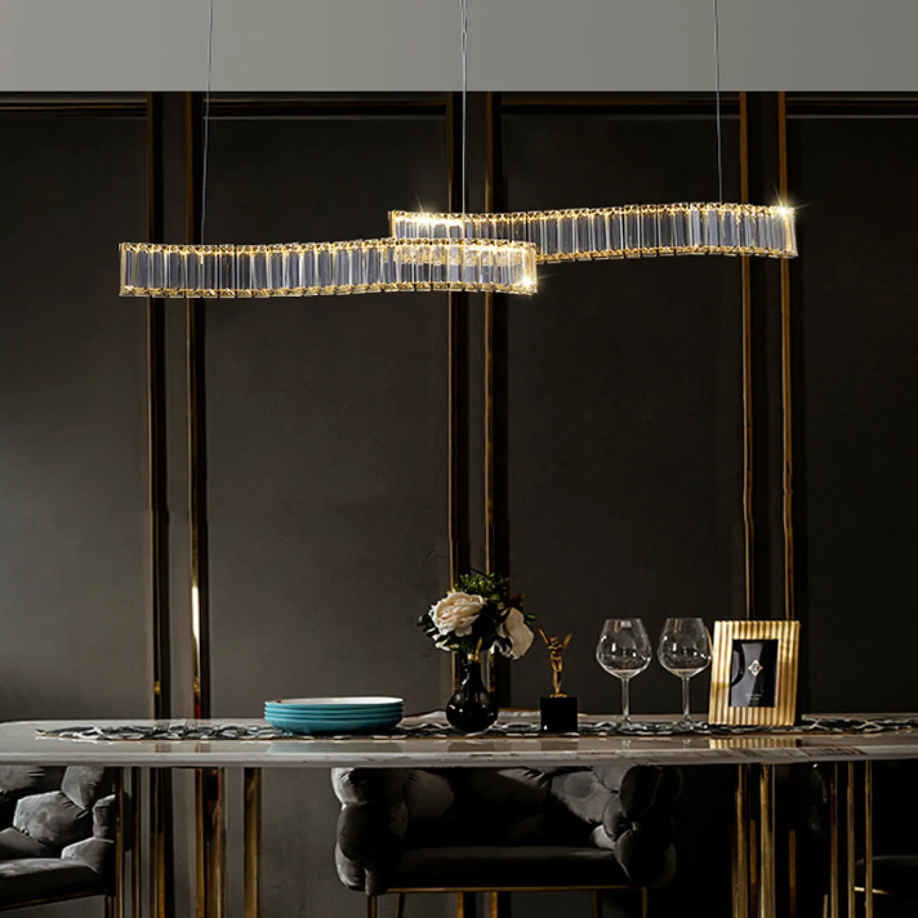 Подвесной светильник BERTOLDA LONG B Chrome от ImperiumLoft