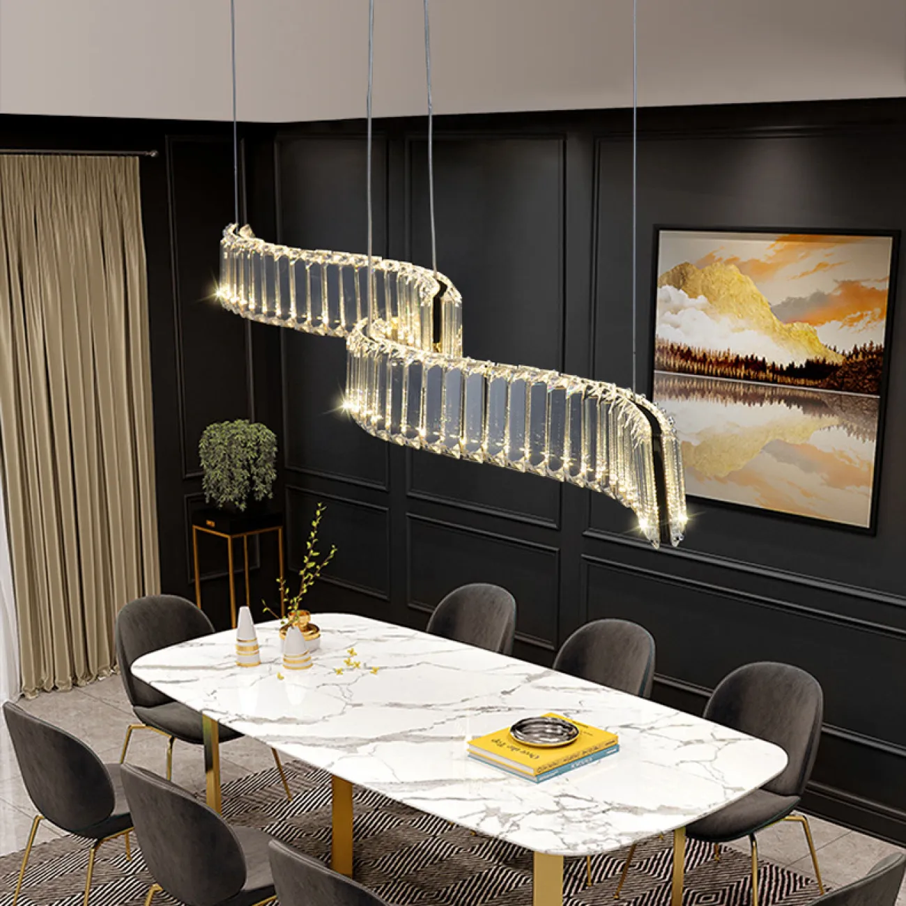 Подвесной светильник BERTOLDA LONG B Chrome от ImperiumLoft