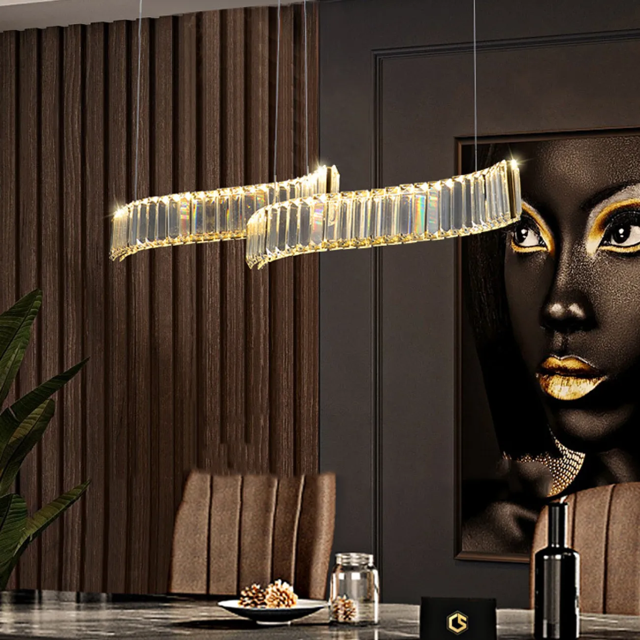 Подвесной светильник BERTOLDA LONG B Chrome от ImperiumLoft