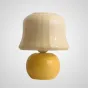 Настольная лампа с белым рельефным абажуром и желтым округлым основанием из стекла JEMMA