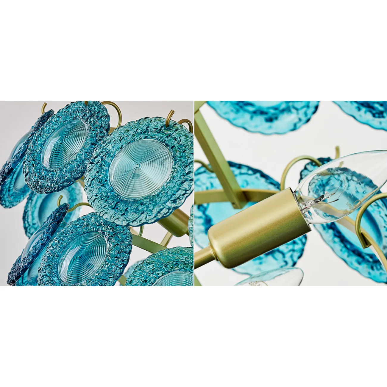 Люстра Blue Glass disk Chandelier