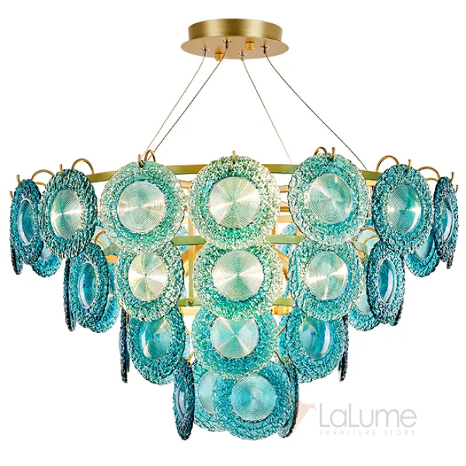 Люстра Blue Glass disk Chandelier