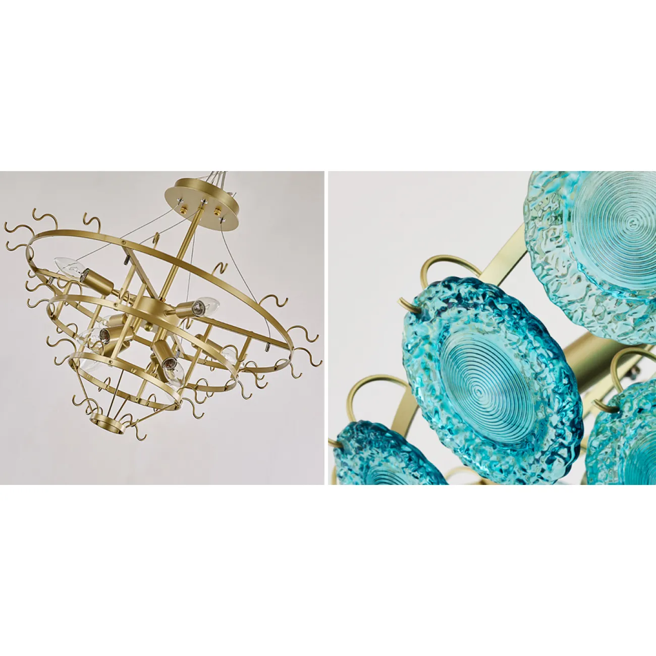 Люстра Blue Glass disk Chandelier