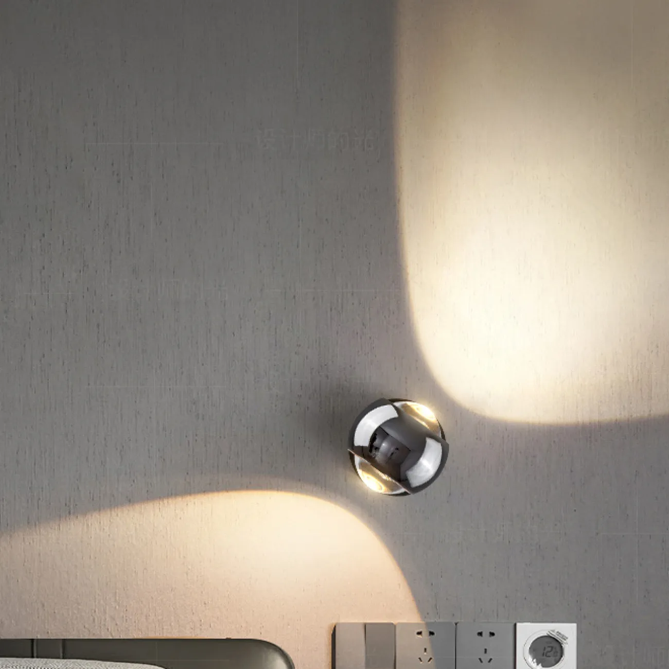 Серия настенных светодиодных светильников с двумя хрустальными оптическими линзами в глянцевом плафоне шарообразной формы JOSS B WALL White