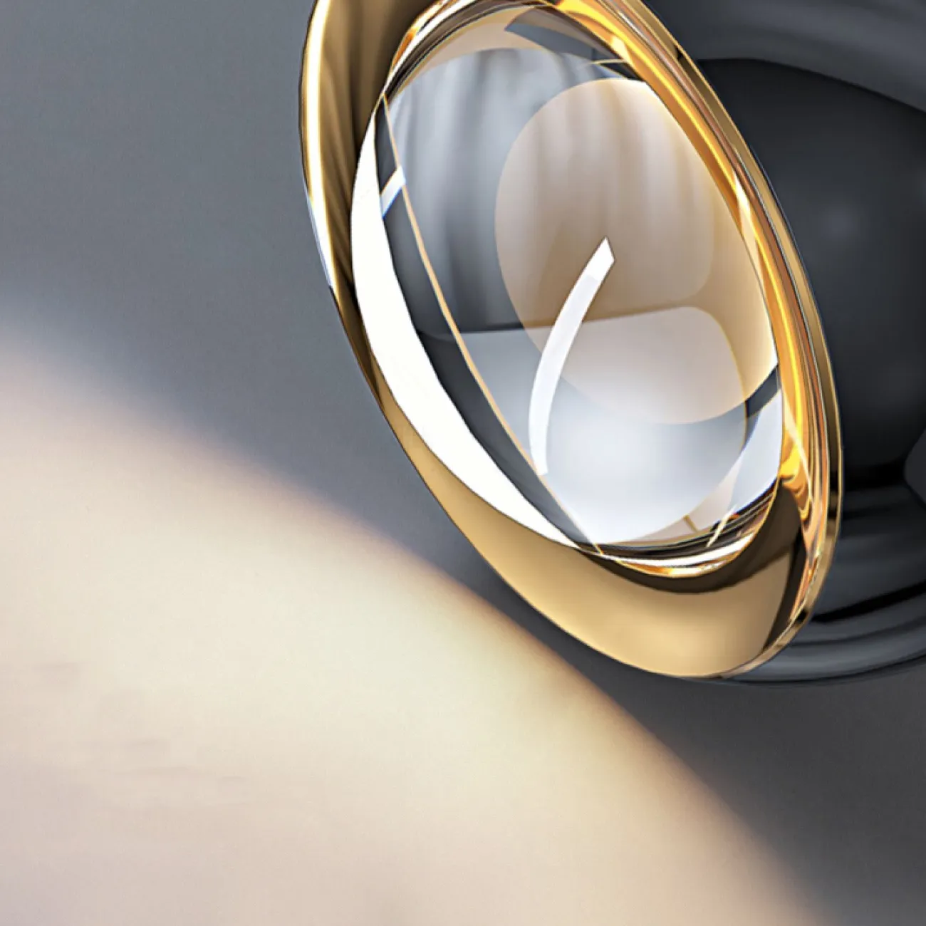 Серия настенных светодиодных светильников с двумя хрустальными оптическими линзами в глянцевом плафоне шарообразной формы JOSS B WALL White