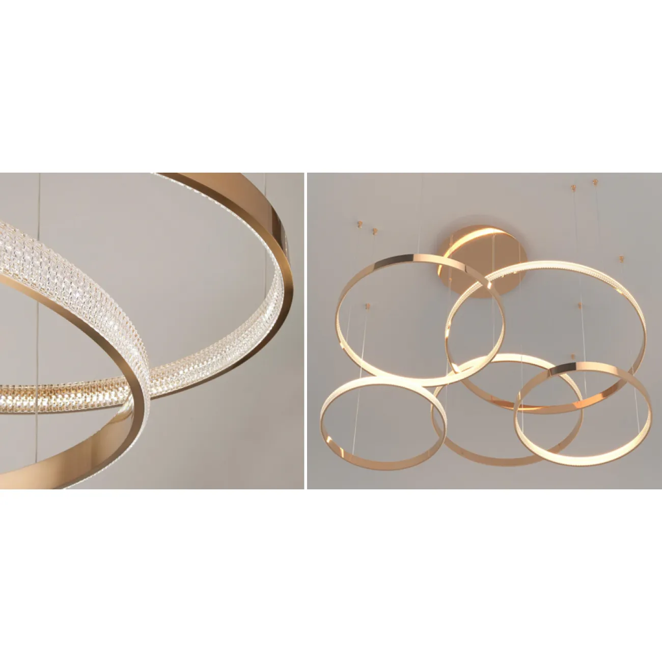 Люстра Композиция из колец ORACLE Mahlu 5 Rings Gold