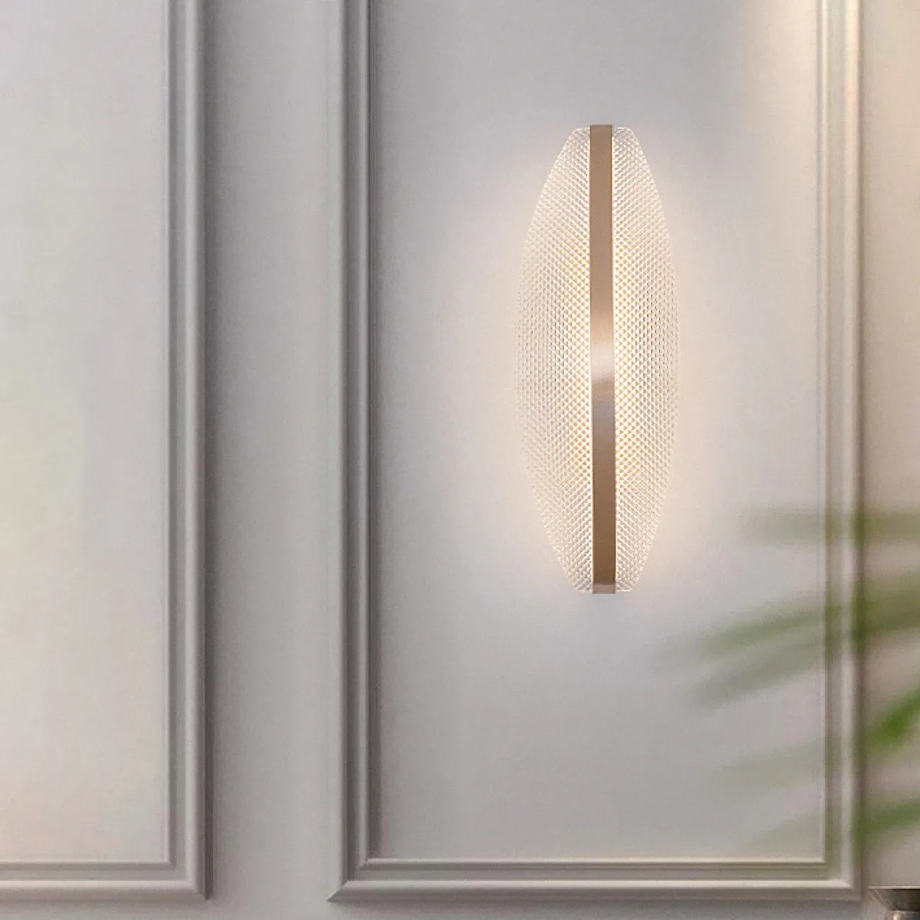 Настенный светодиодный светильник с изогнутым рельефным рассеивателем листовидной формы CASPIAN WALL