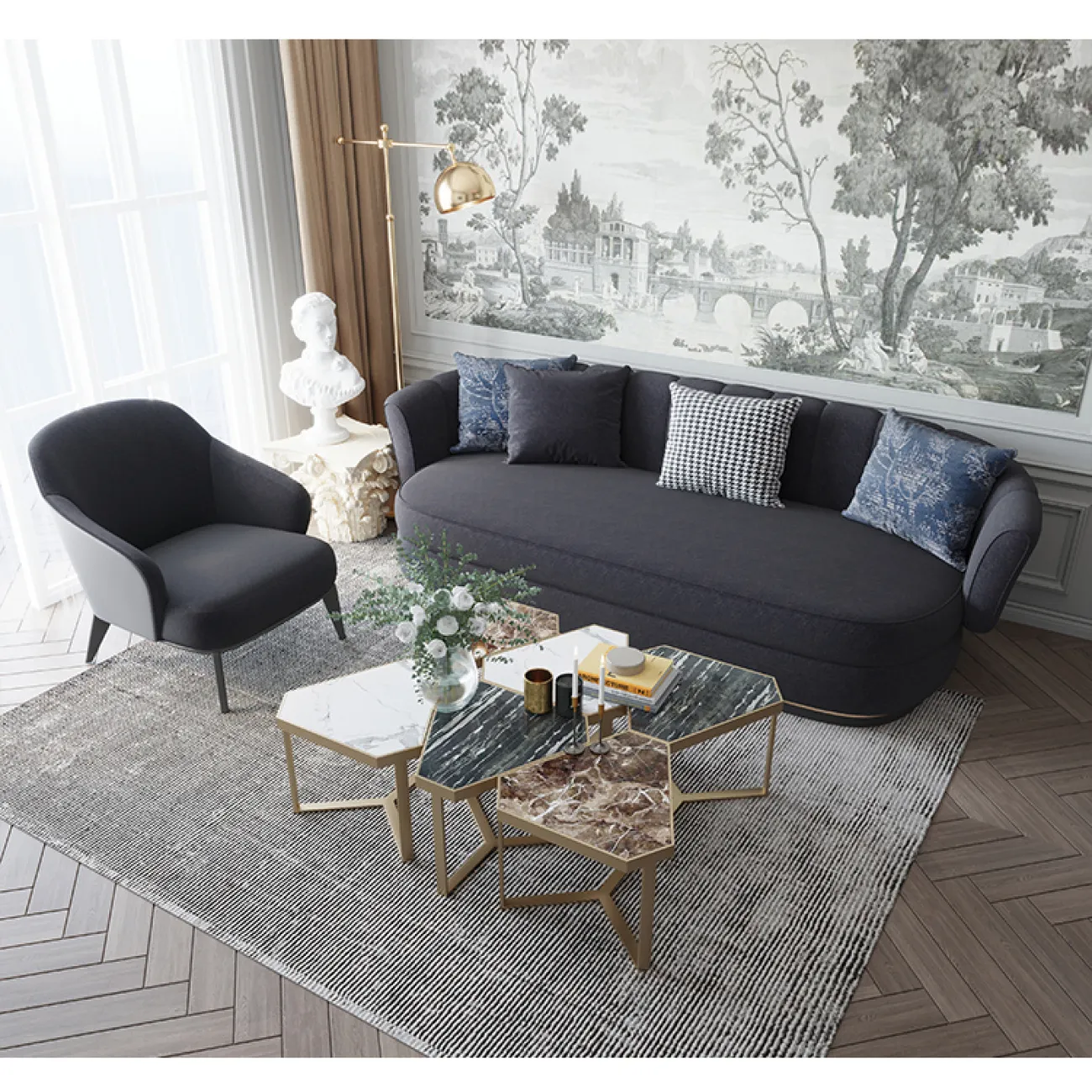 Дизайнерский журнальный столик - LaLume-AP00344