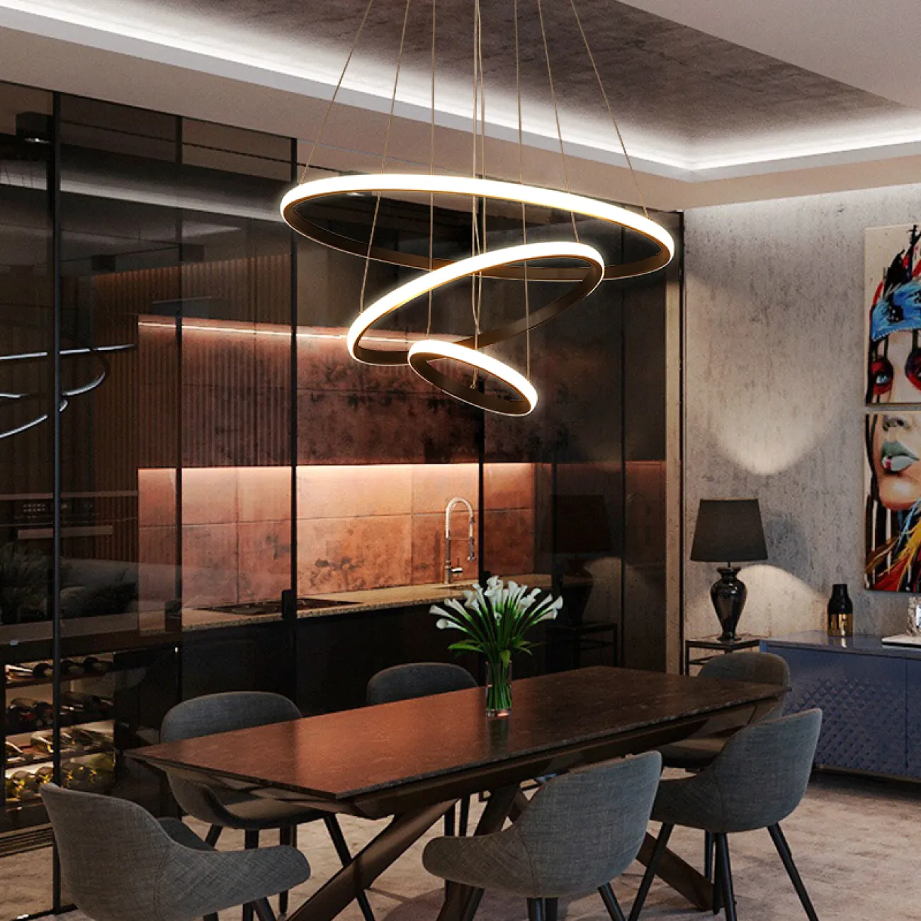 Подвесной светильник ABEL SILVER от ImperiumLoft