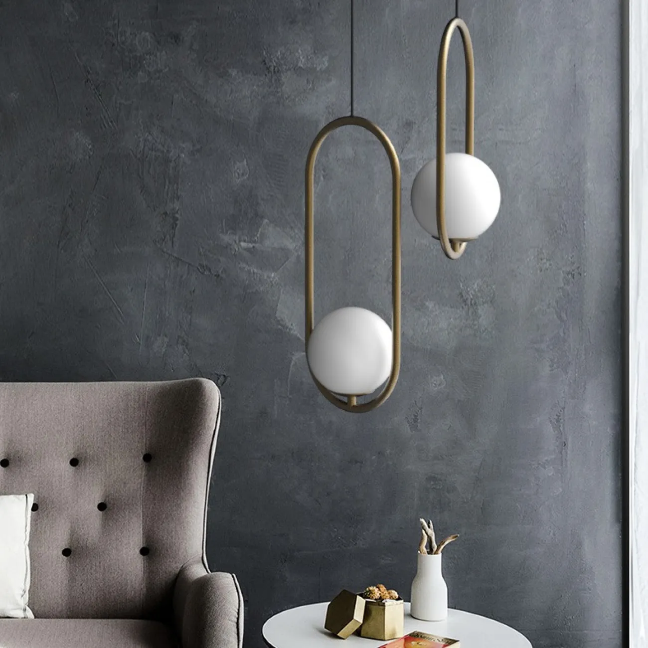 Подвесной светильник Matthew McCormick hoop 50 Gold MILA Pendant от ImperiumLoft
