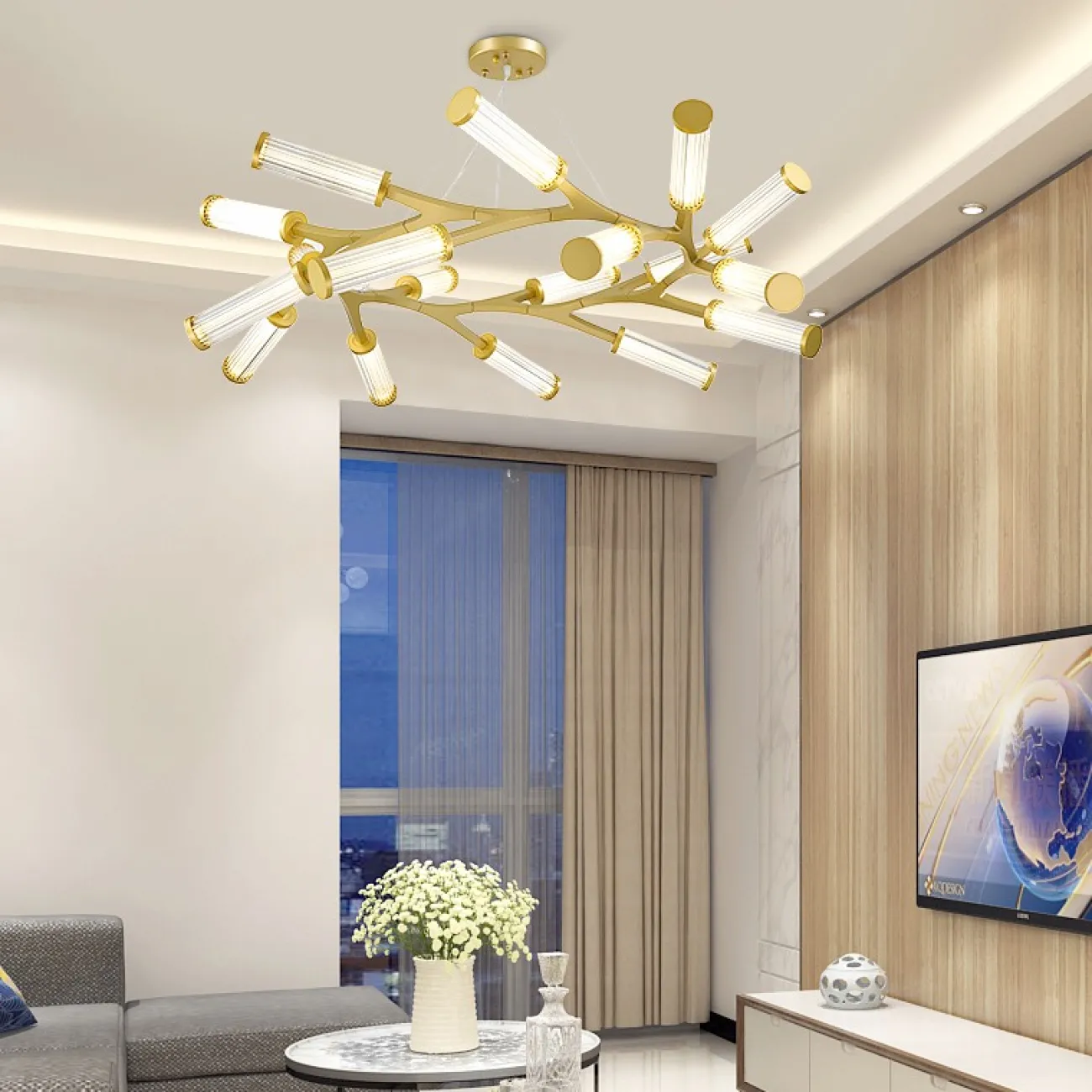 Подвесная люстра RAMOSE RING 24 Черный от ImperiumLoft