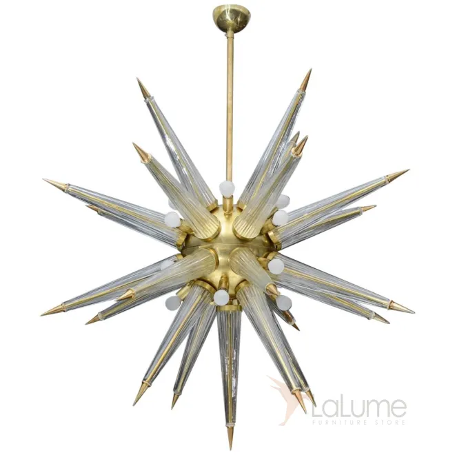 Люстра Brass Sputnik Chandelier with Murano Glass Spikes от LaLume Люстра Brass Sputnik Chandelier with Murano Glass Spikes от LaLume