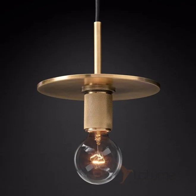 Подвесной светильник RH Utilitaire Disk Shade Pendant Brass от ImperiumLoft