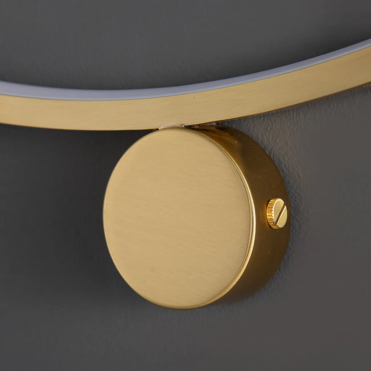 Серия настенных светильников с двумя круглыми креплениями на изогнутом корпусе с LED-подсветкой TEMP L100 Brass