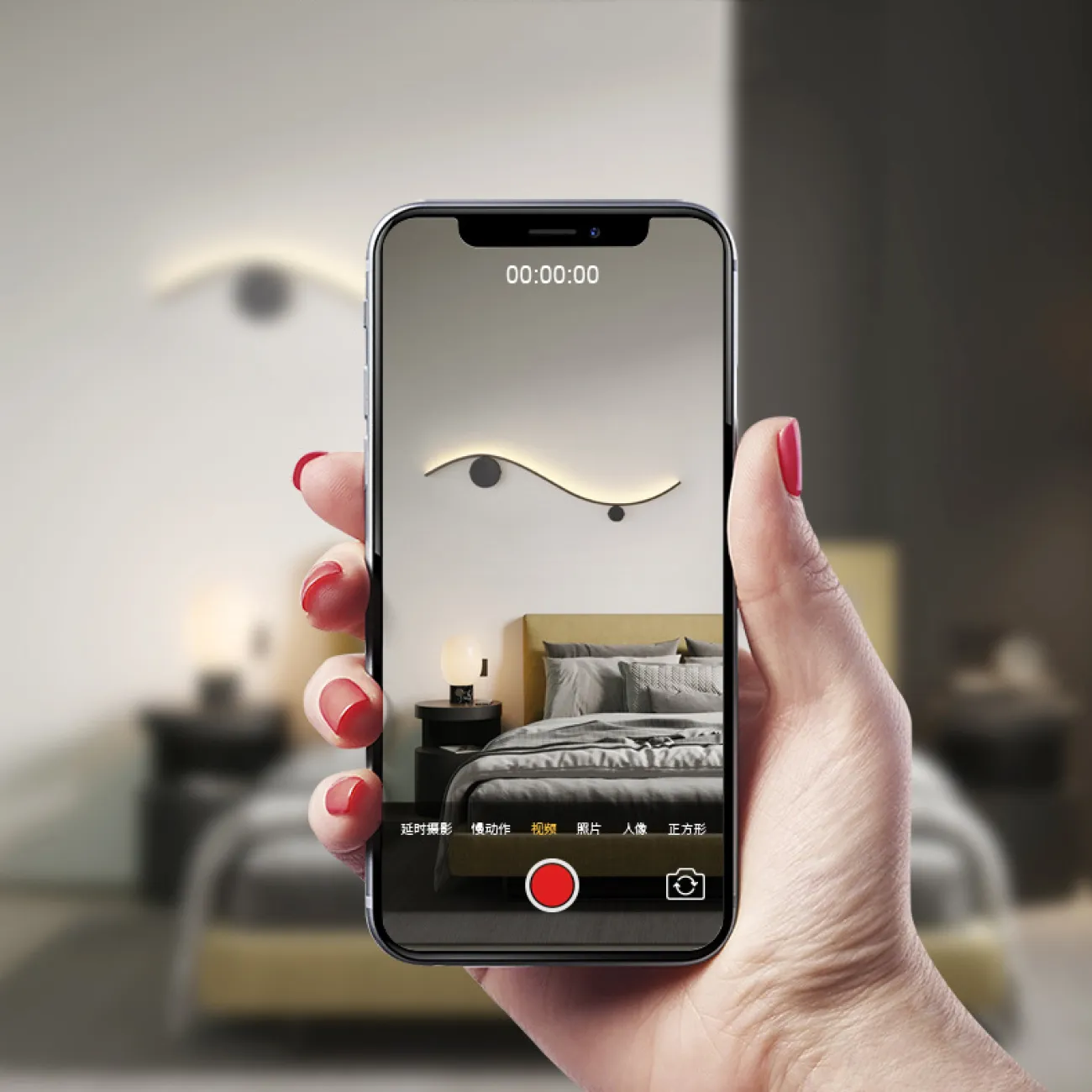 Серия настенных светильников с двумя круглыми креплениями на изогнутом корпусе с LED-подсветкой TEMP L100 Brass