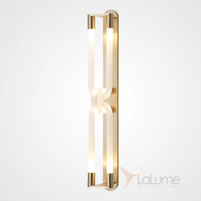 Серия настенных светодиодных светильников со скрещенными трубчатыми плафонами дугообразной формы GALAXY H61 Brass