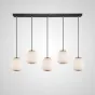Готовая комбинация подвесных светодиодных светильников c белыми шарообразными плафонами из матового стекла HEMING COMBO L5 B Планка